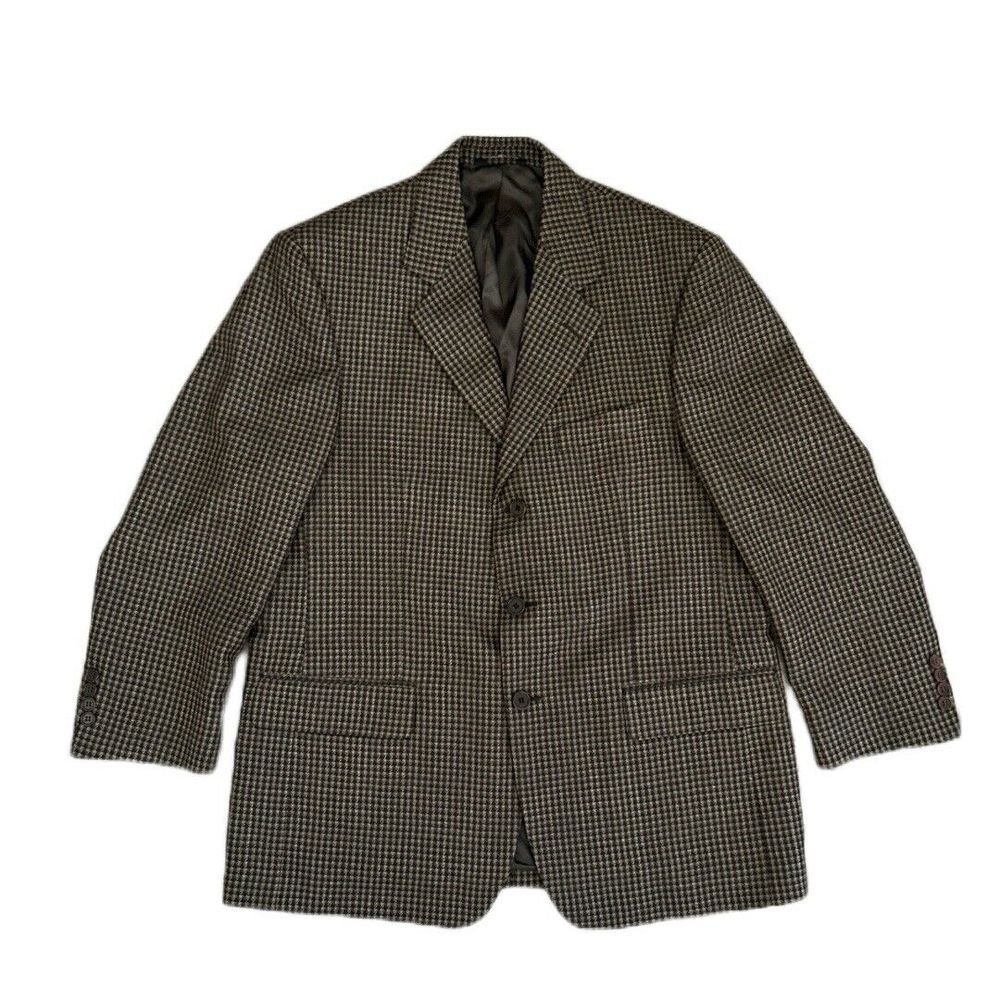 Vito Rufolo Amalfi 100%  Wool Lanficio Di Pray Blazer 42 Herringbone Suit Jacket